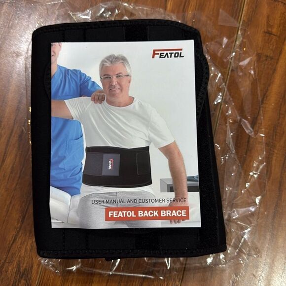 NWT Adjustable Back Brace Support Belt Lumbar Support Back Black Large / XL - Picture 4 of 11